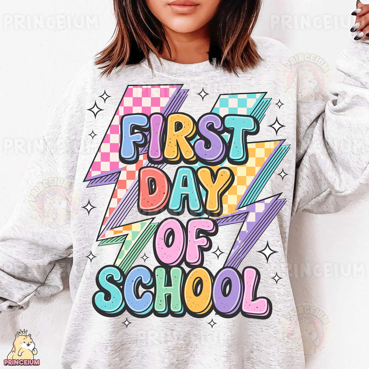 Retro Lightning Bolt First Day of School