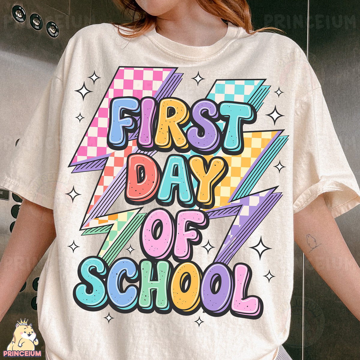 Retro Lightning Bolt First Day of School