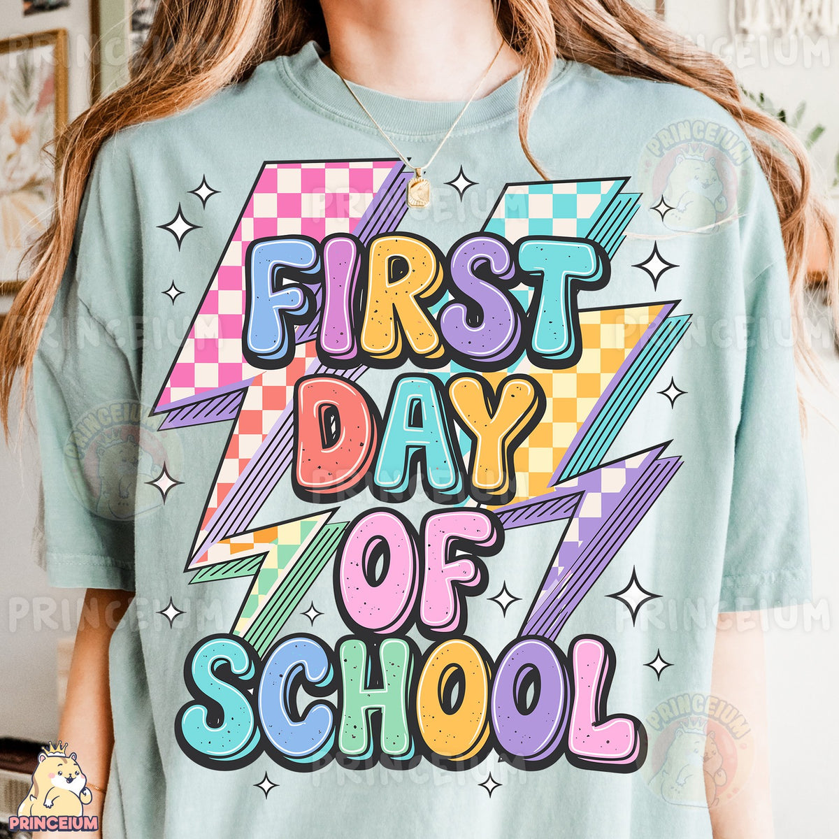 Retro Lightning Bolt First Day of School