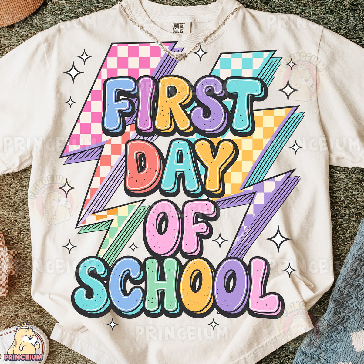 Retro Lightning Bolt First Day of School