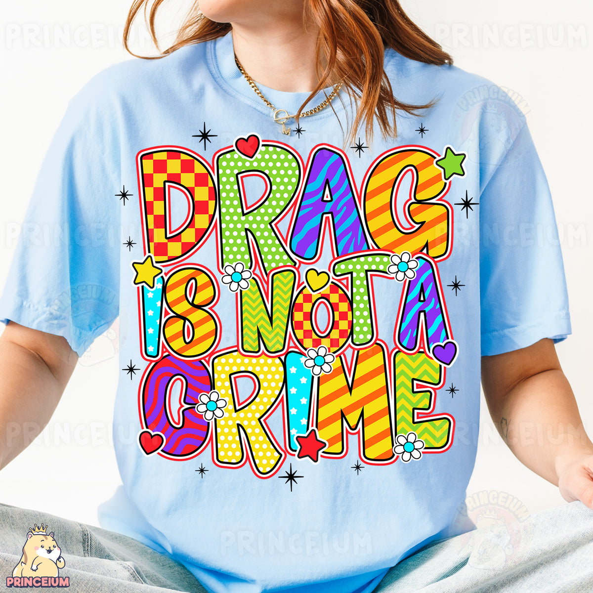 a woman wearing a t - shirt that says drag bone grime