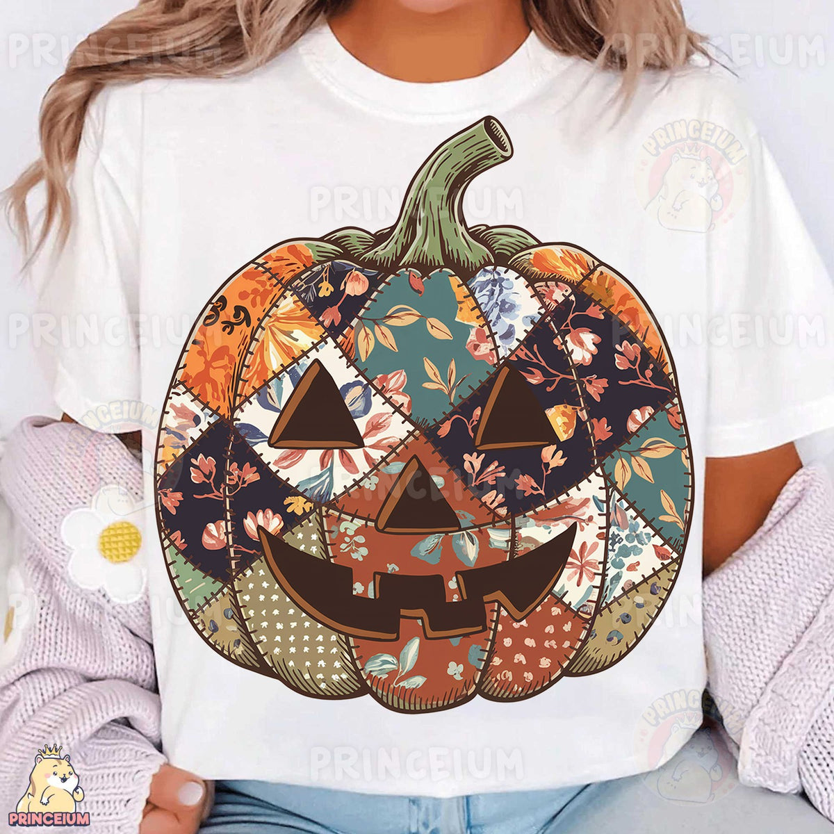 Patchwork Jack-O-Lantern Pumpkin