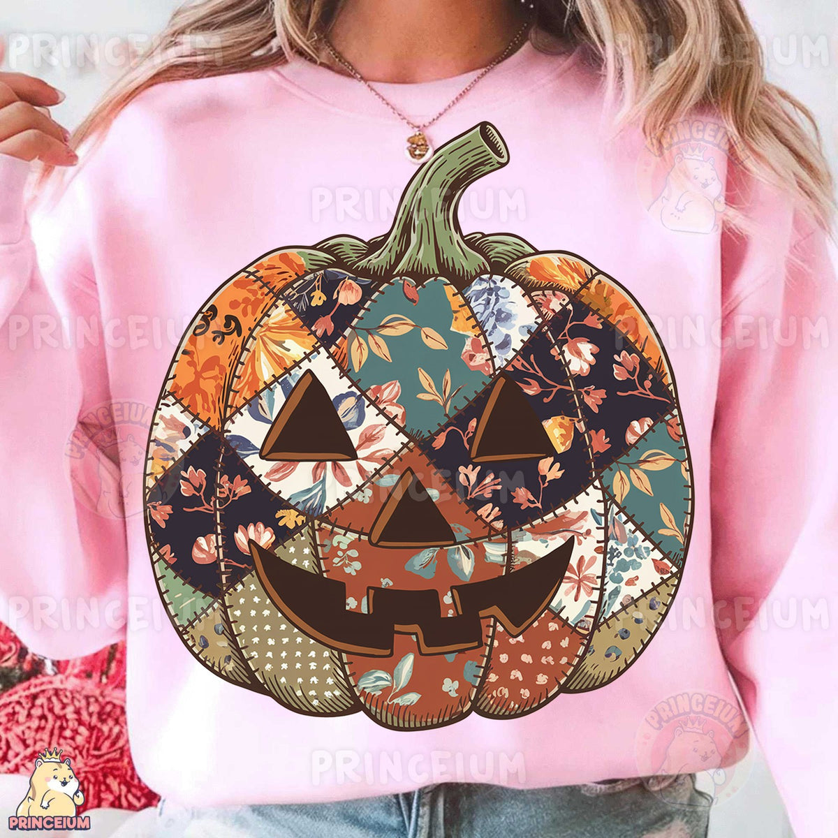 Patchwork Jack-O-Lantern Pumpkin