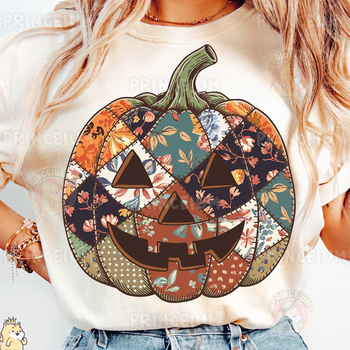 Patchwork Jack-O-Lantern Pumpkin