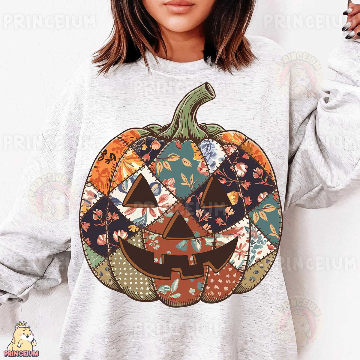 Patchwork Jack-O-Lantern Pumpkin