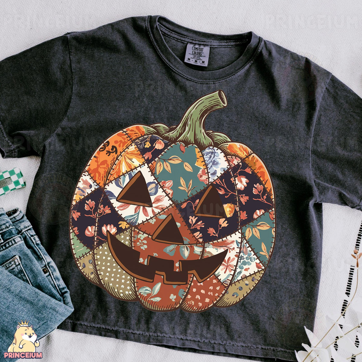 Patchwork Jack-O-Lantern Pumpkin