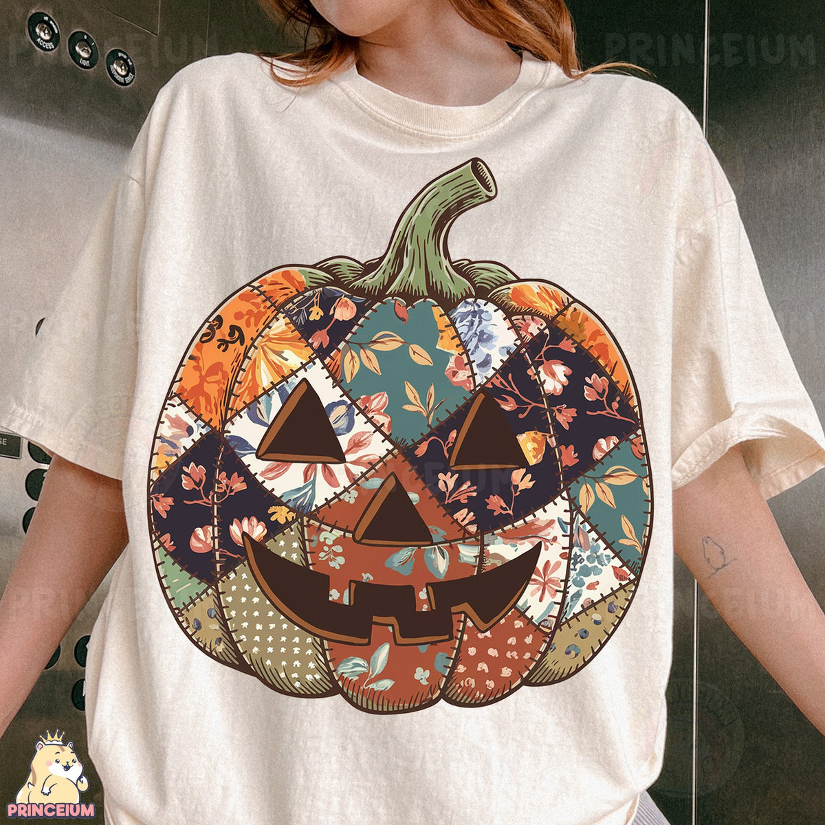 Patchwork Jack-O-Lantern Pumpkin