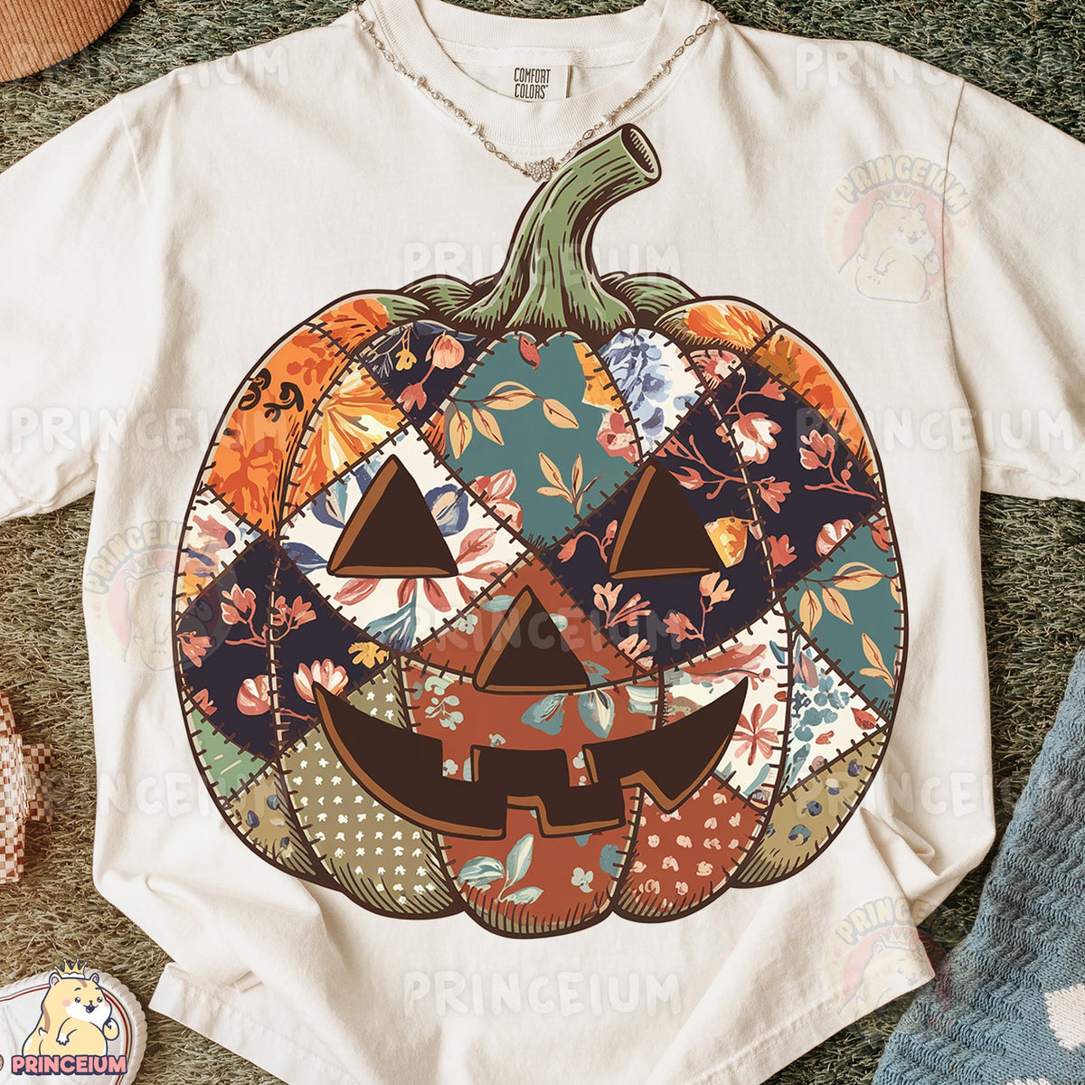 Patchwork Jack-O-Lantern Pumpkin