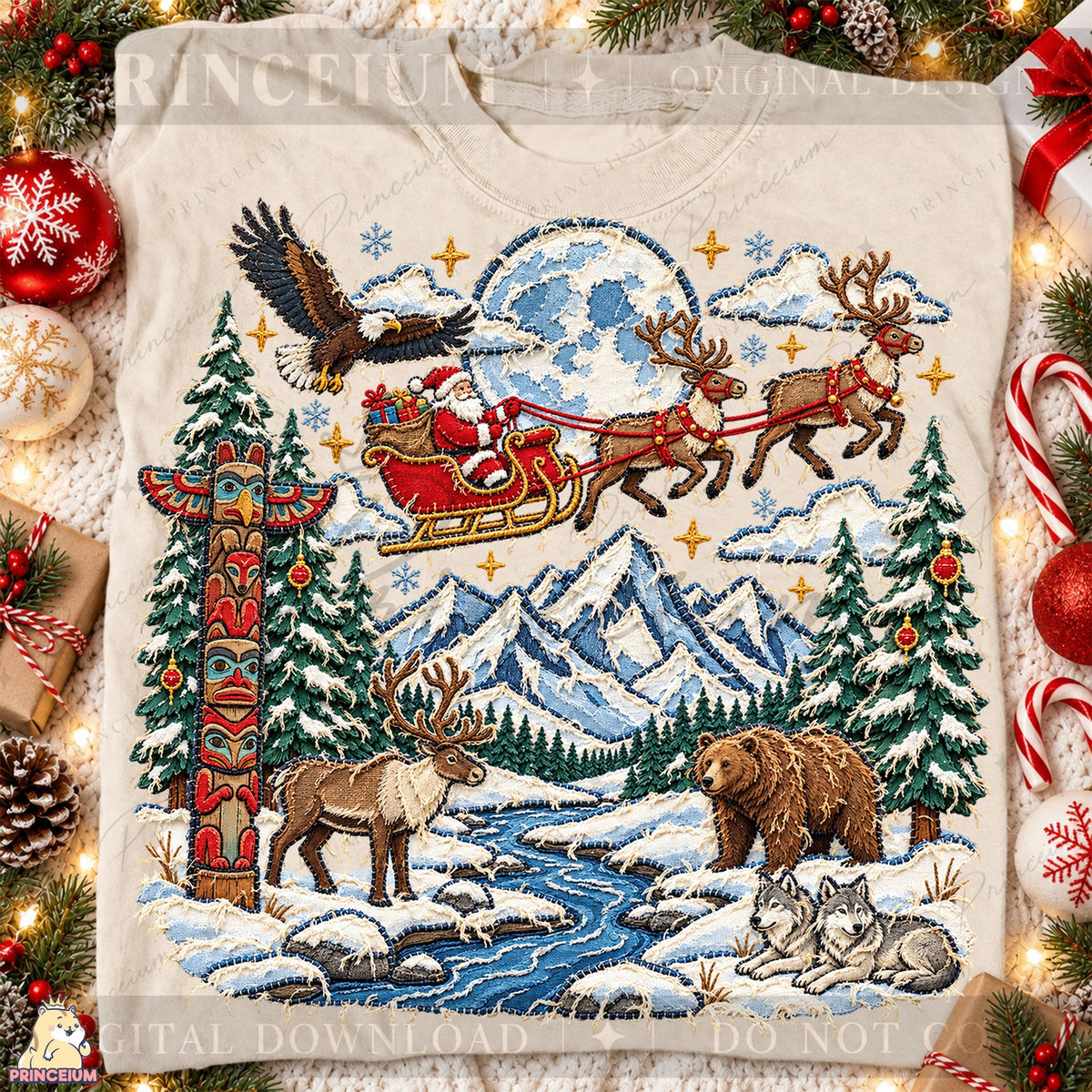 Wilderness Christmas Santa Scene