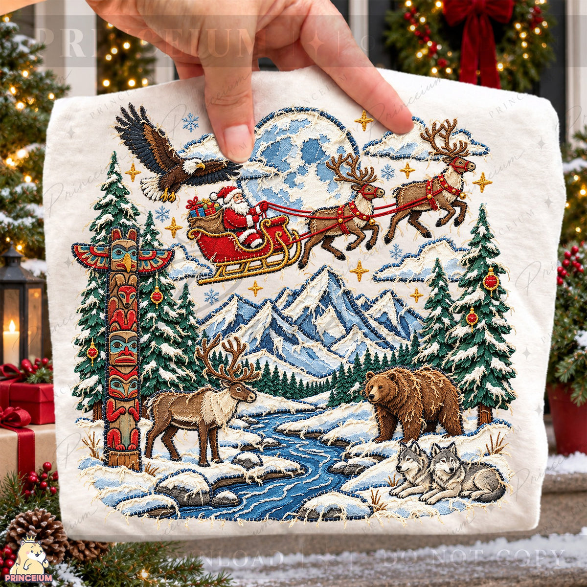 Wilderness Christmas Santa Scene
