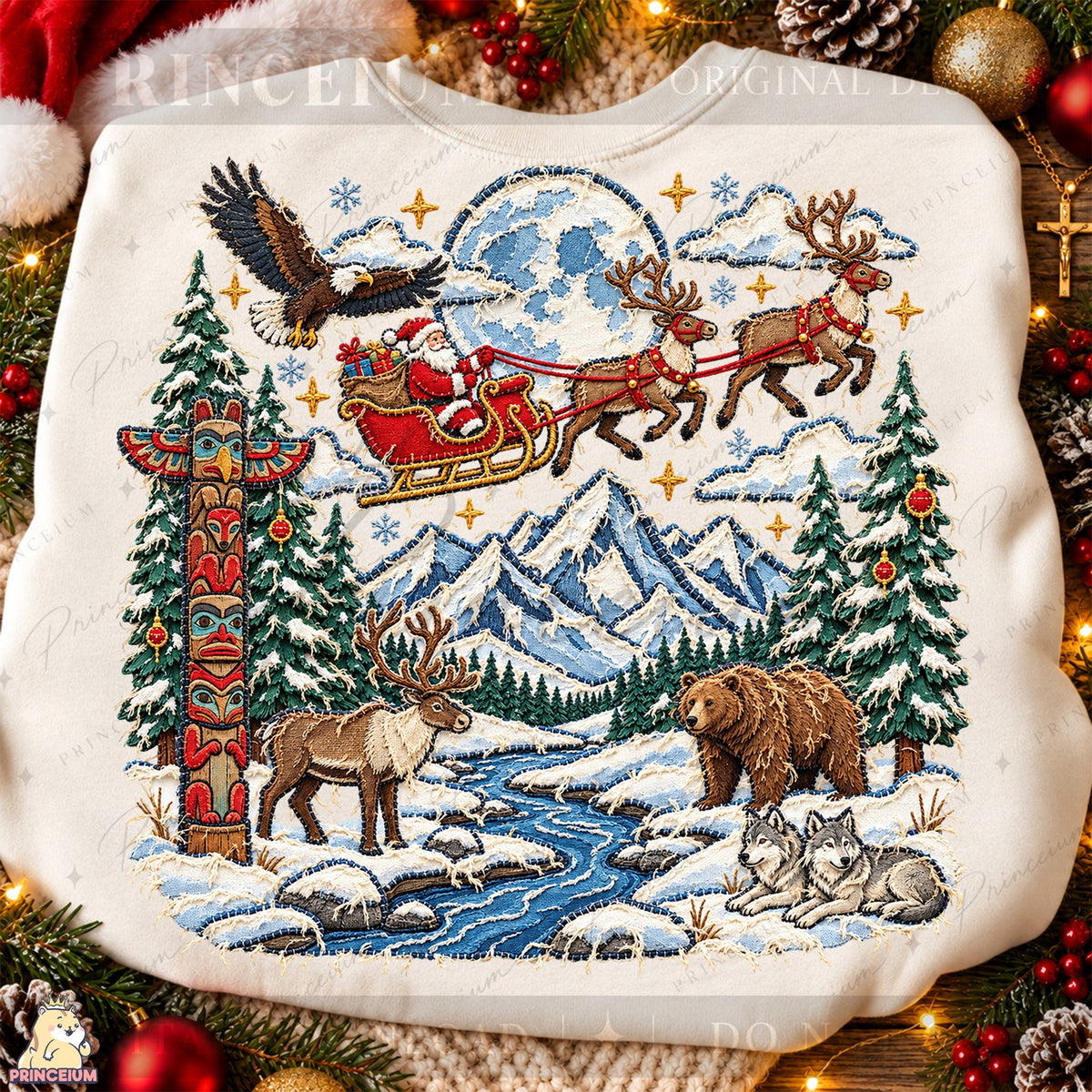 Wilderness Christmas Santa Scene