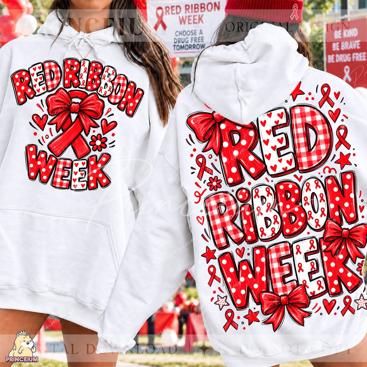 Red Ribbon Week Coquette Bow