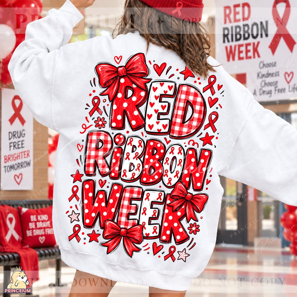 Red Ribbon Week Coquette Bow