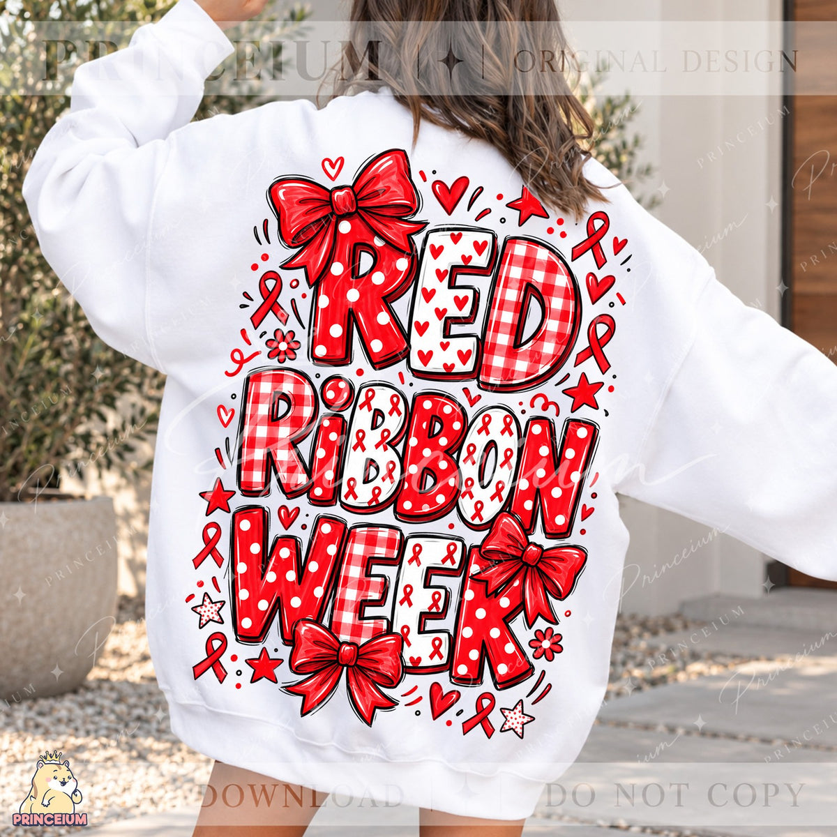 Red Ribbon Week Coquette Bow