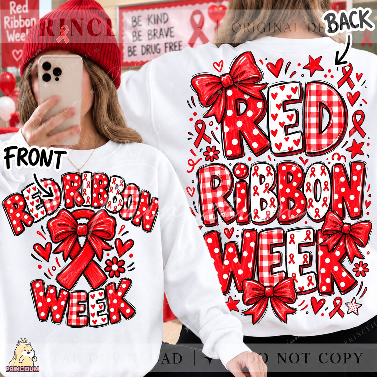 Red Ribbon Week Coquette Bow