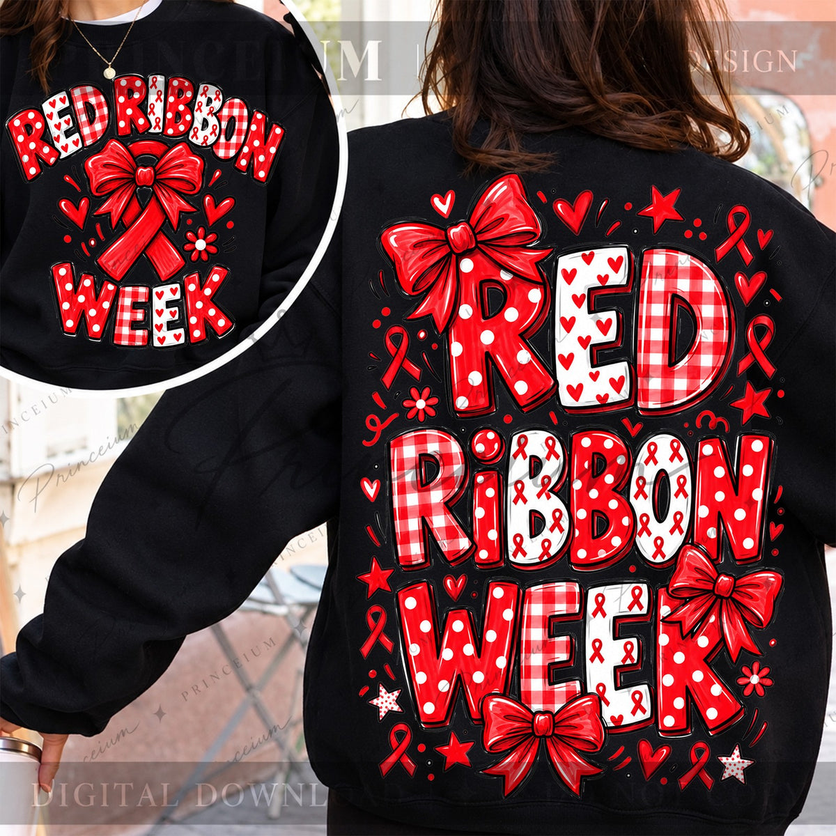 Red Ribbon Week Coquette Bow