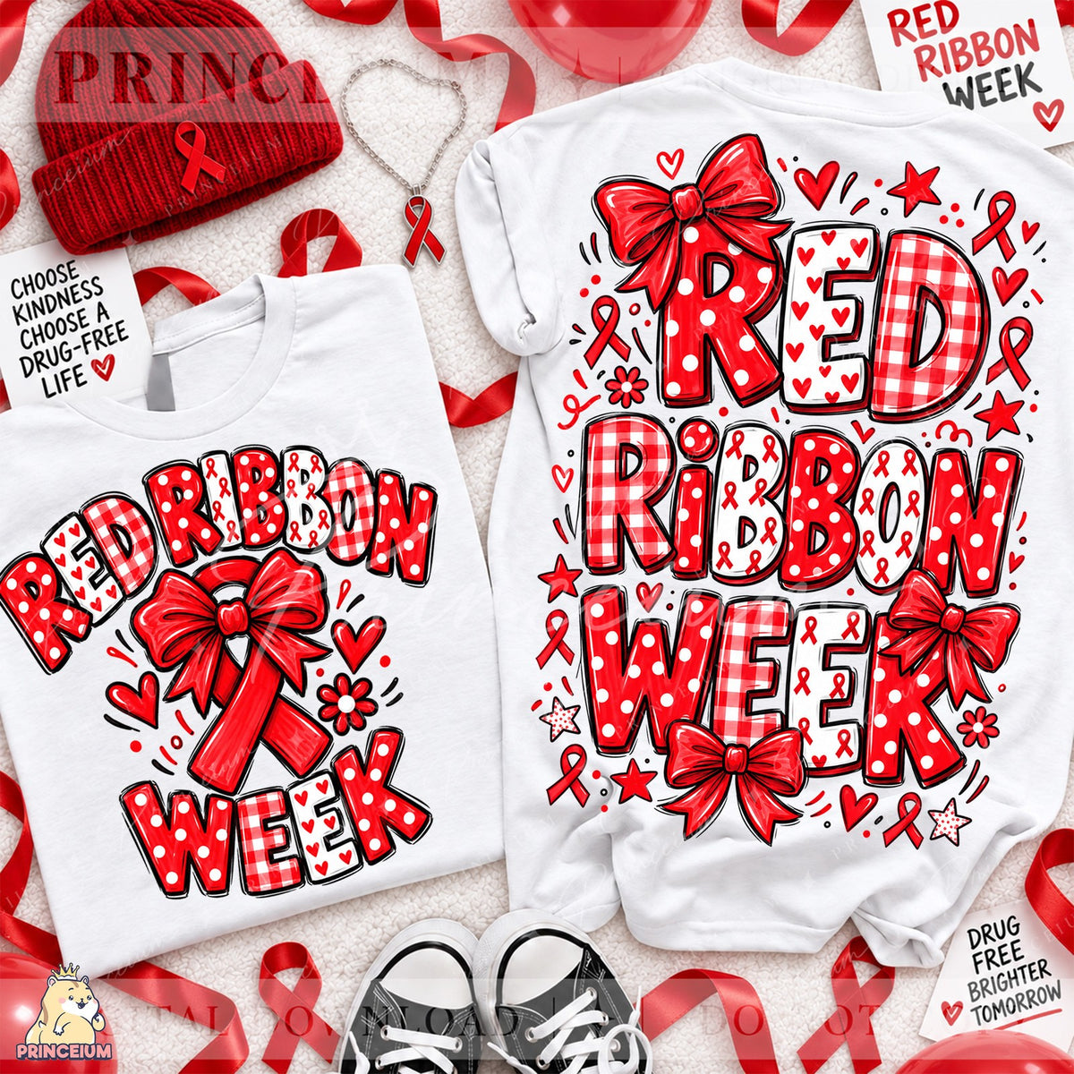 Red Ribbon Week Coquette Bow