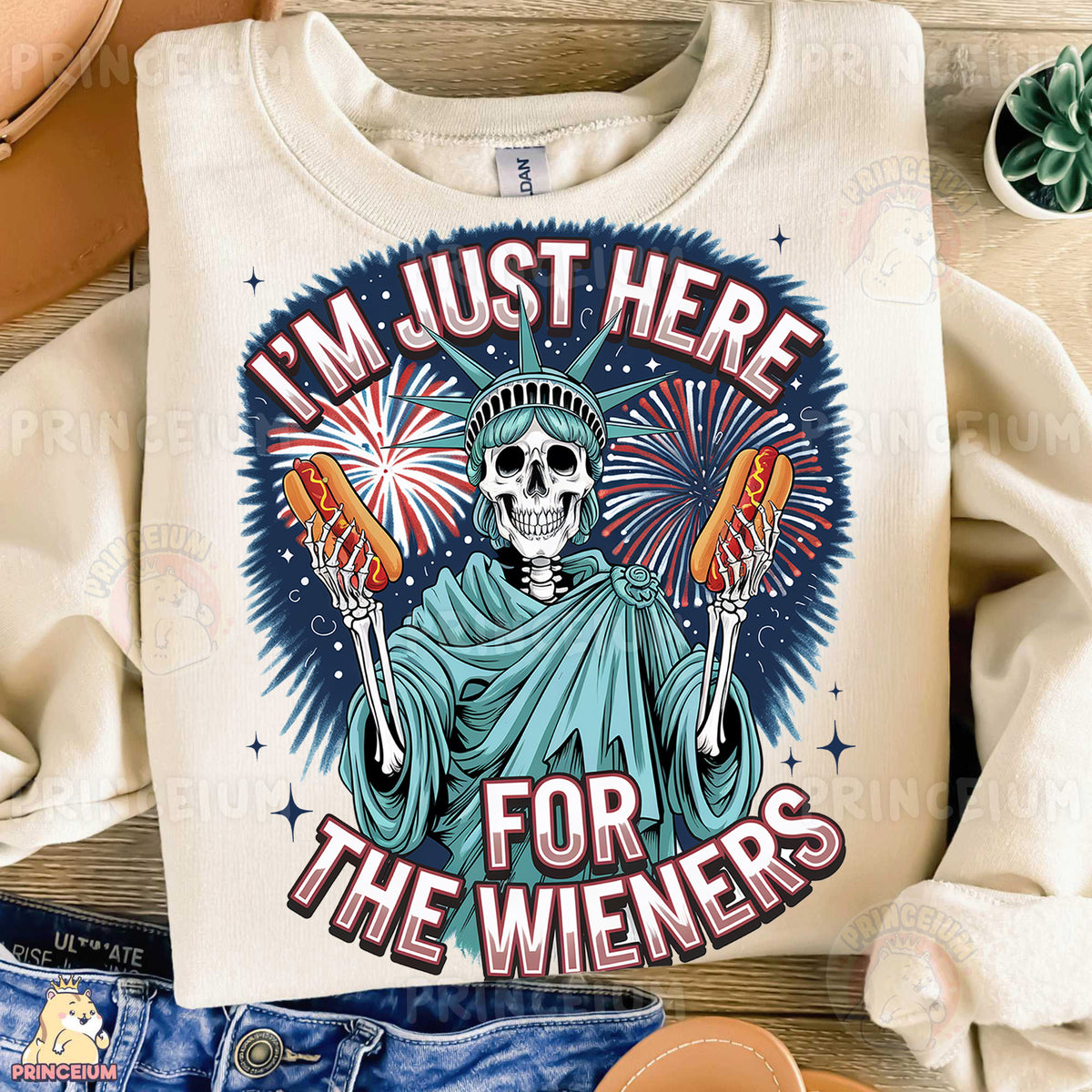 a t - shirt that says i'm just here for the wieners
