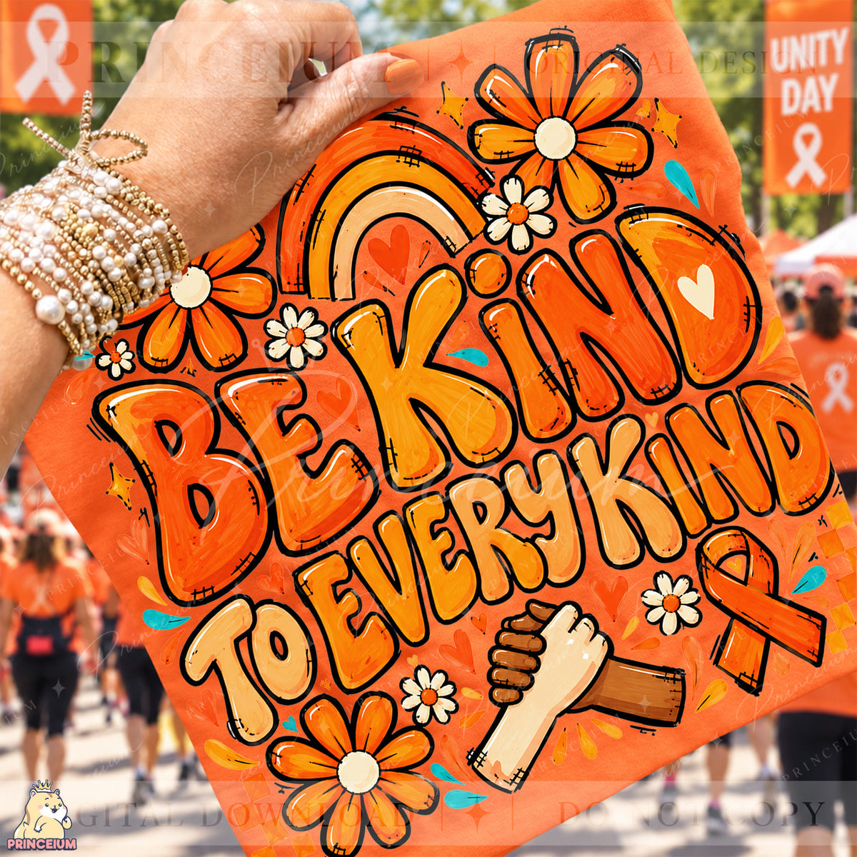 Be Kind to Every Kind PNG Orange Unity Day Anti-Bullying Design | Instant Digital Download