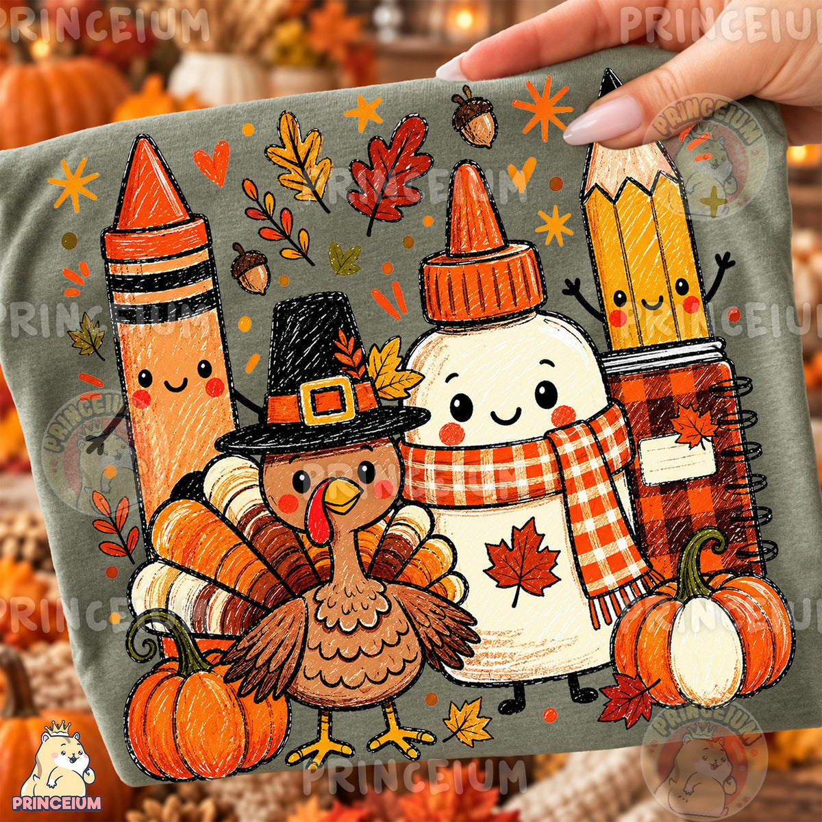 Playful Crayon Thanksgiving Friends