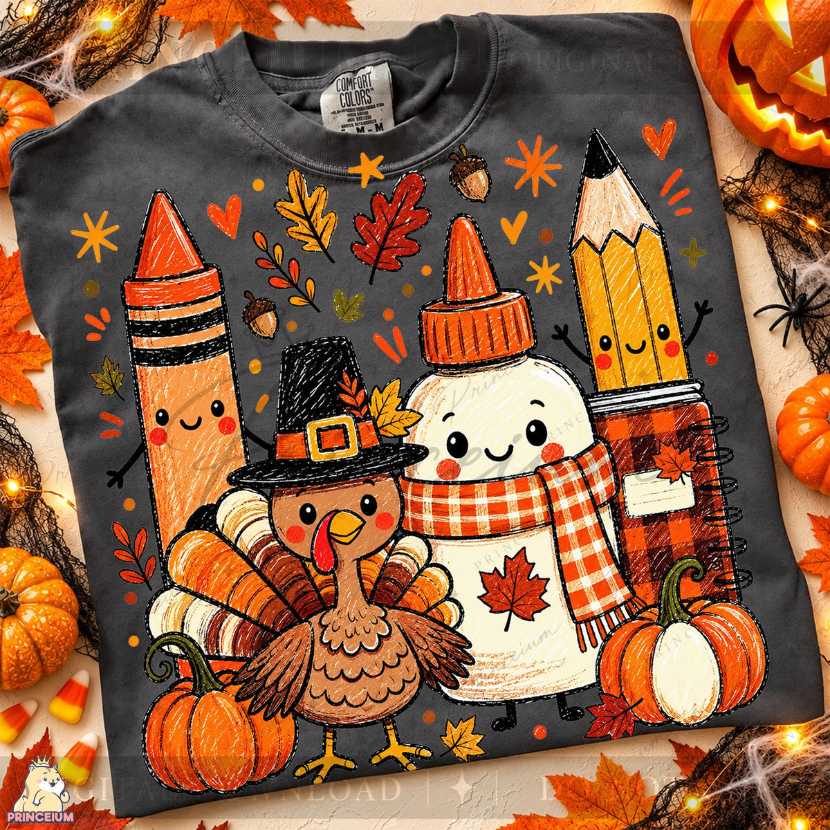 Playful Crayon Thanksgiving Friends