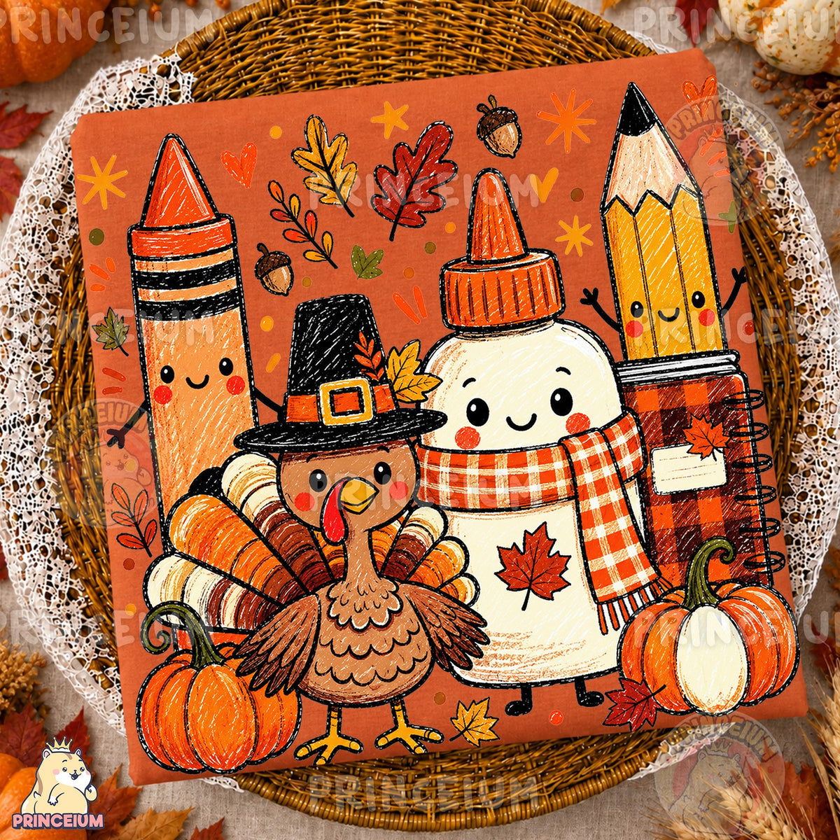 Playful Crayon Thanksgiving Friends