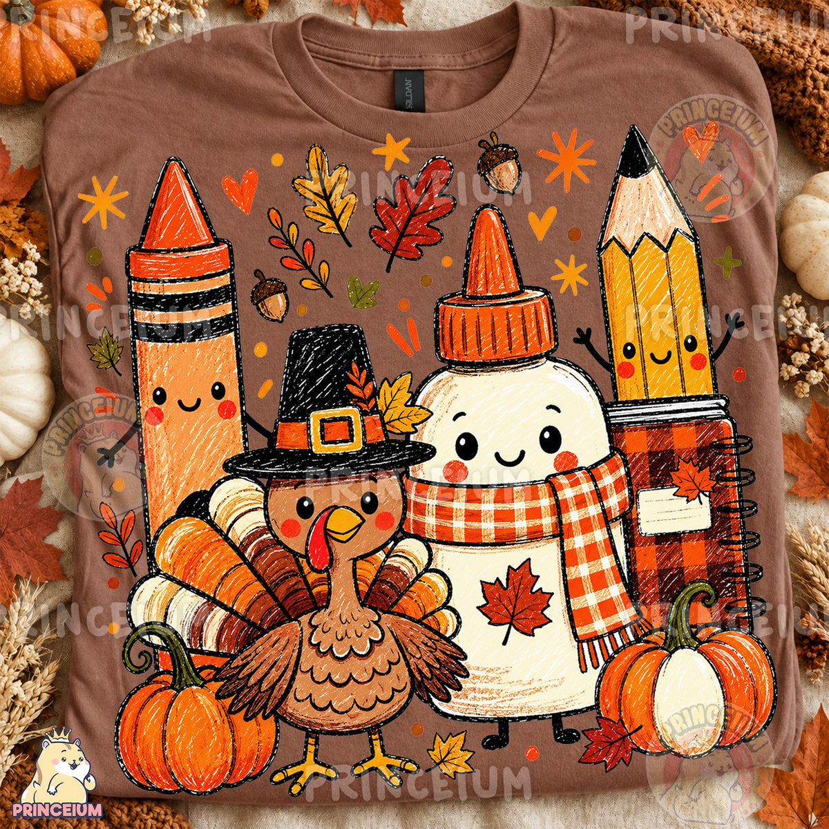 Playful Crayon Thanksgiving Friends