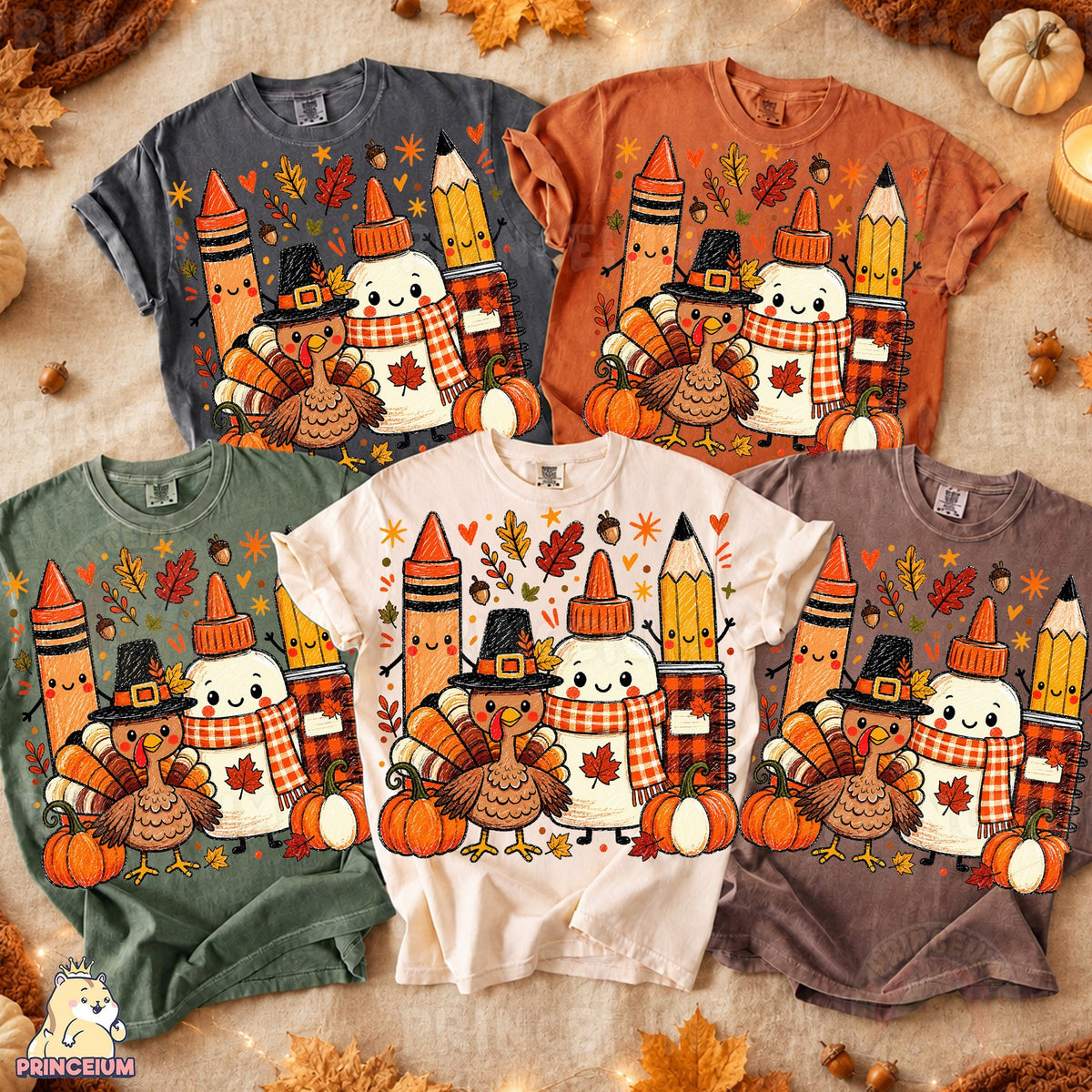 Playful Crayon Thanksgiving Friends
