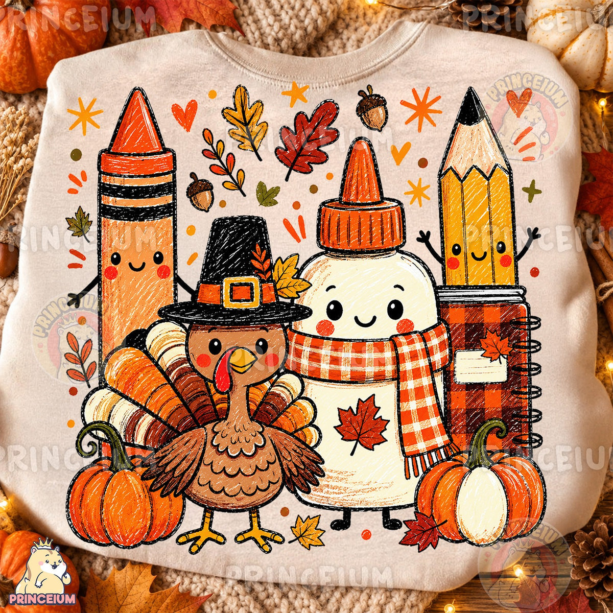 Playful Crayon Thanksgiving Friends