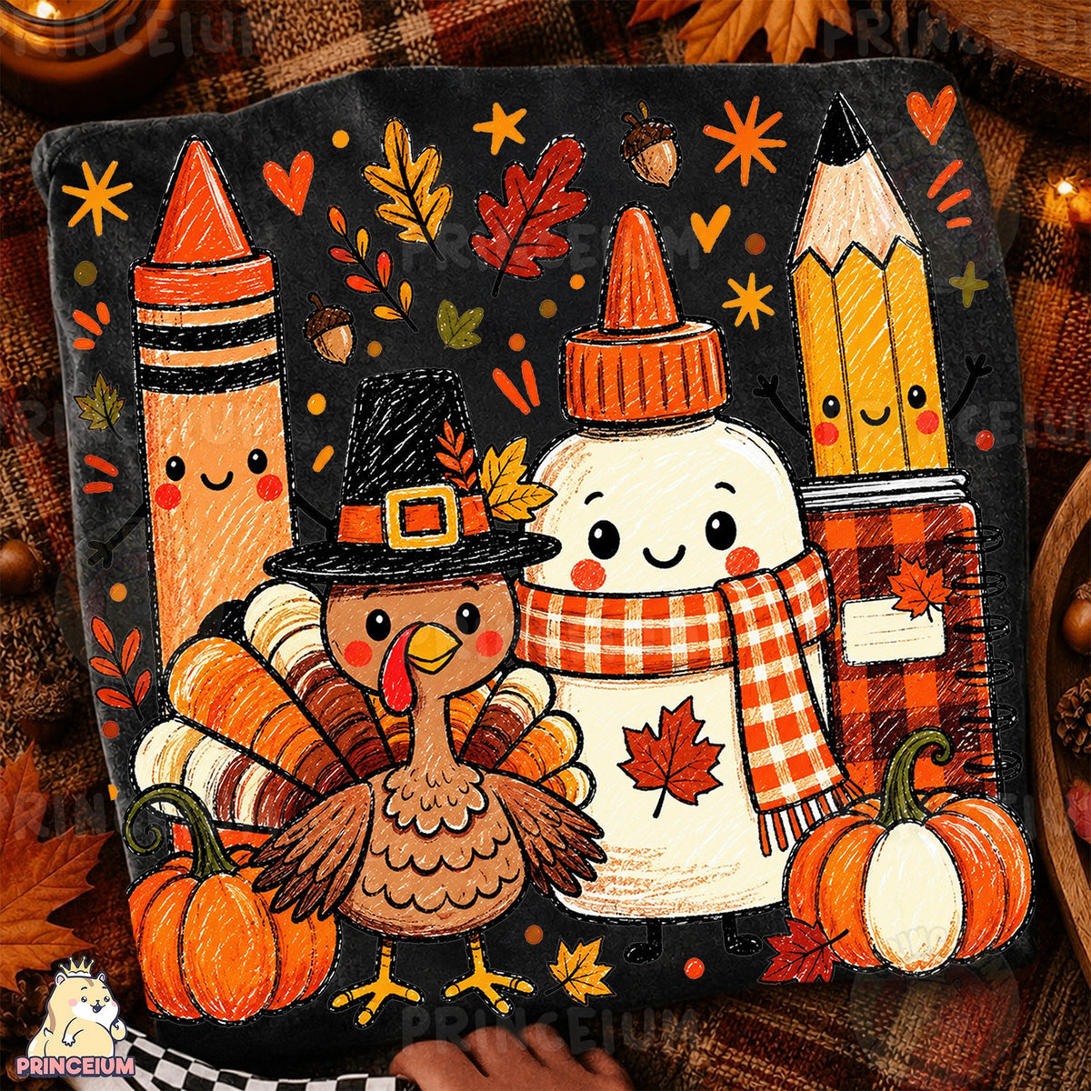 Playful Crayon Thanksgiving Friends