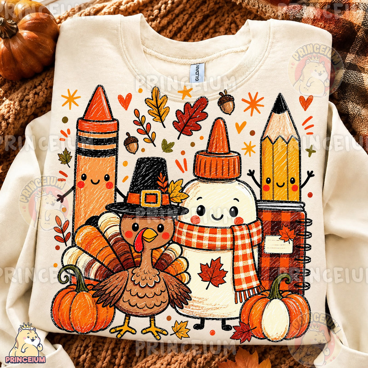 Playful Crayon Thanksgiving Friends