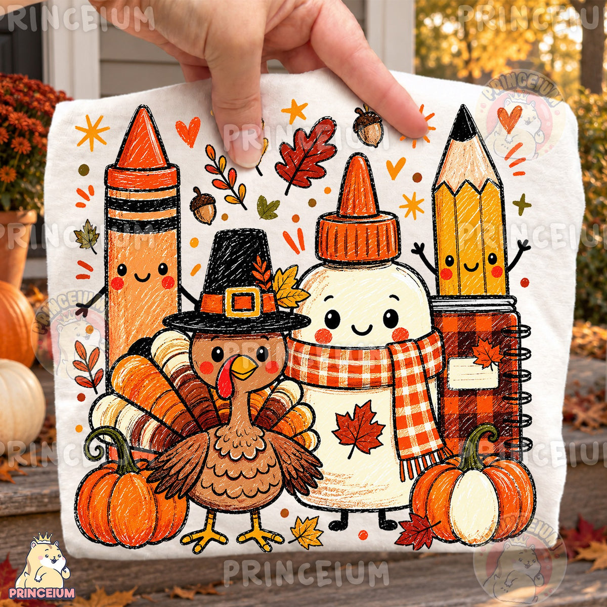 Playful Crayon Thanksgiving Friends