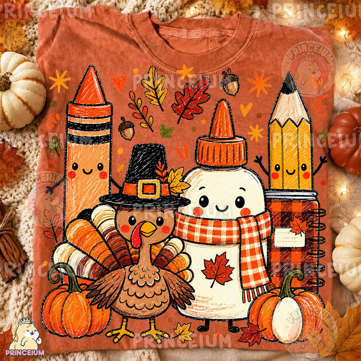 Playful Crayon Thanksgiving Friends