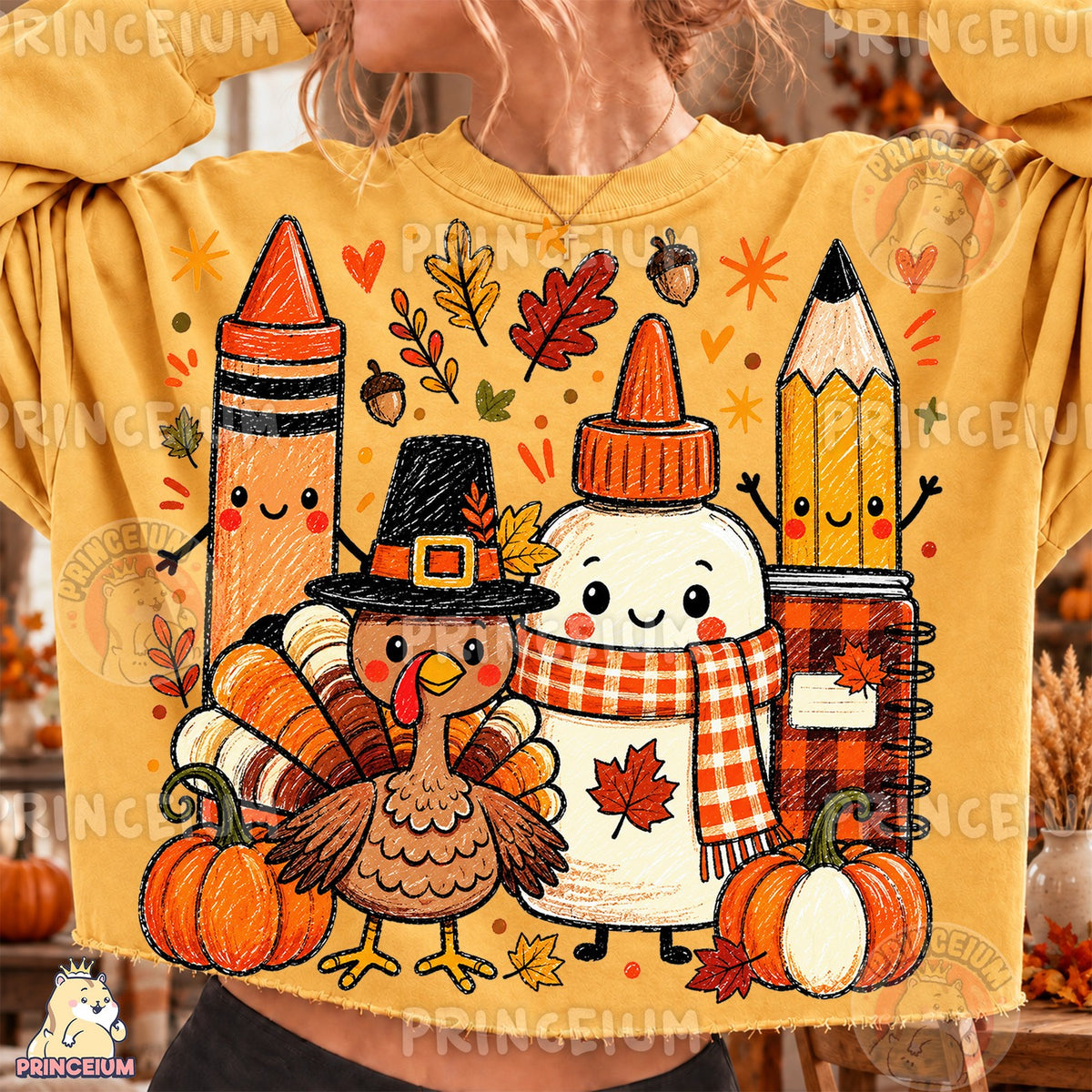 Playful Crayon Thanksgiving Friends