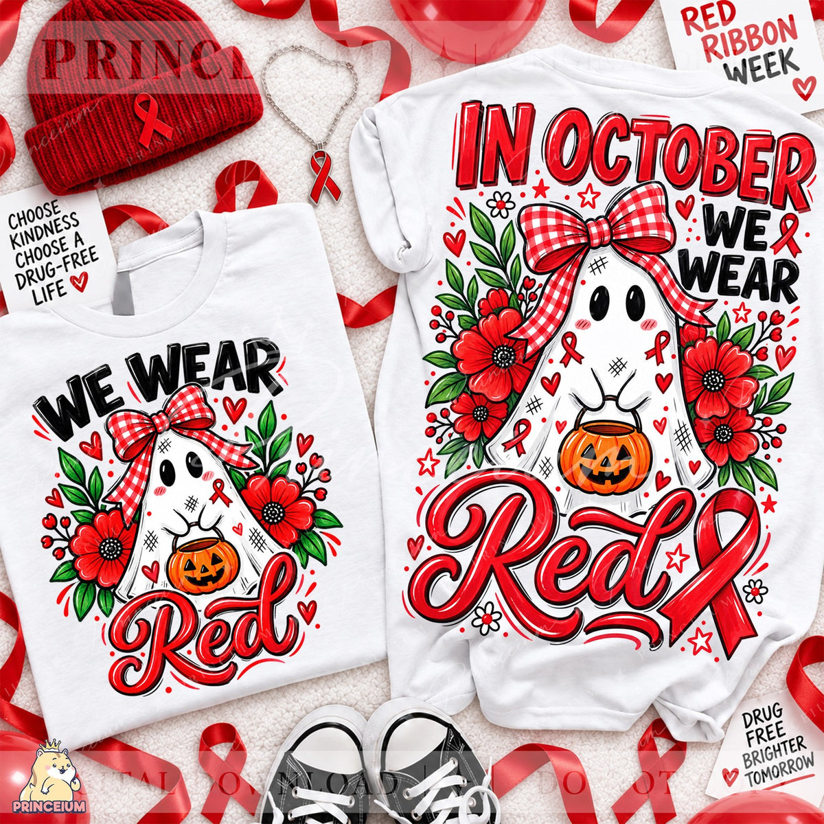 Preppy Ghost We Wear Red
