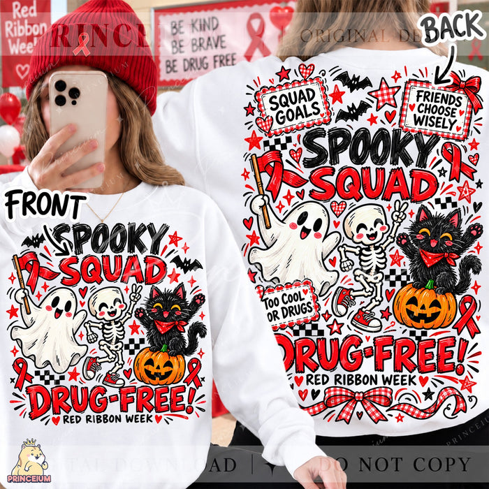 Spooky Squad Drug-Free Front & Back Set