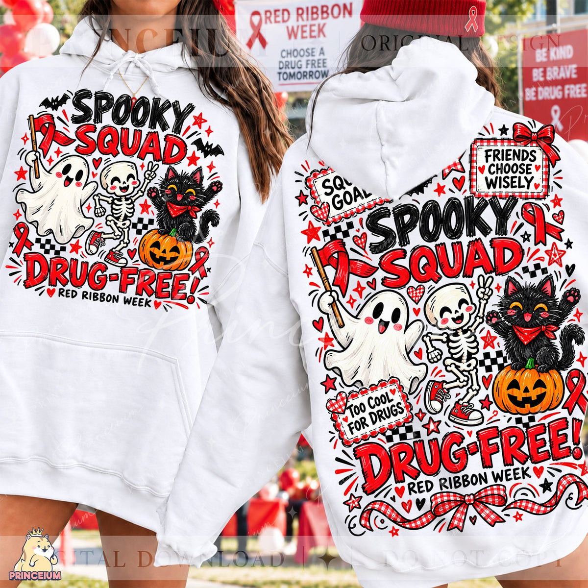 Spooky Squad Drug-Free Front & Back Set