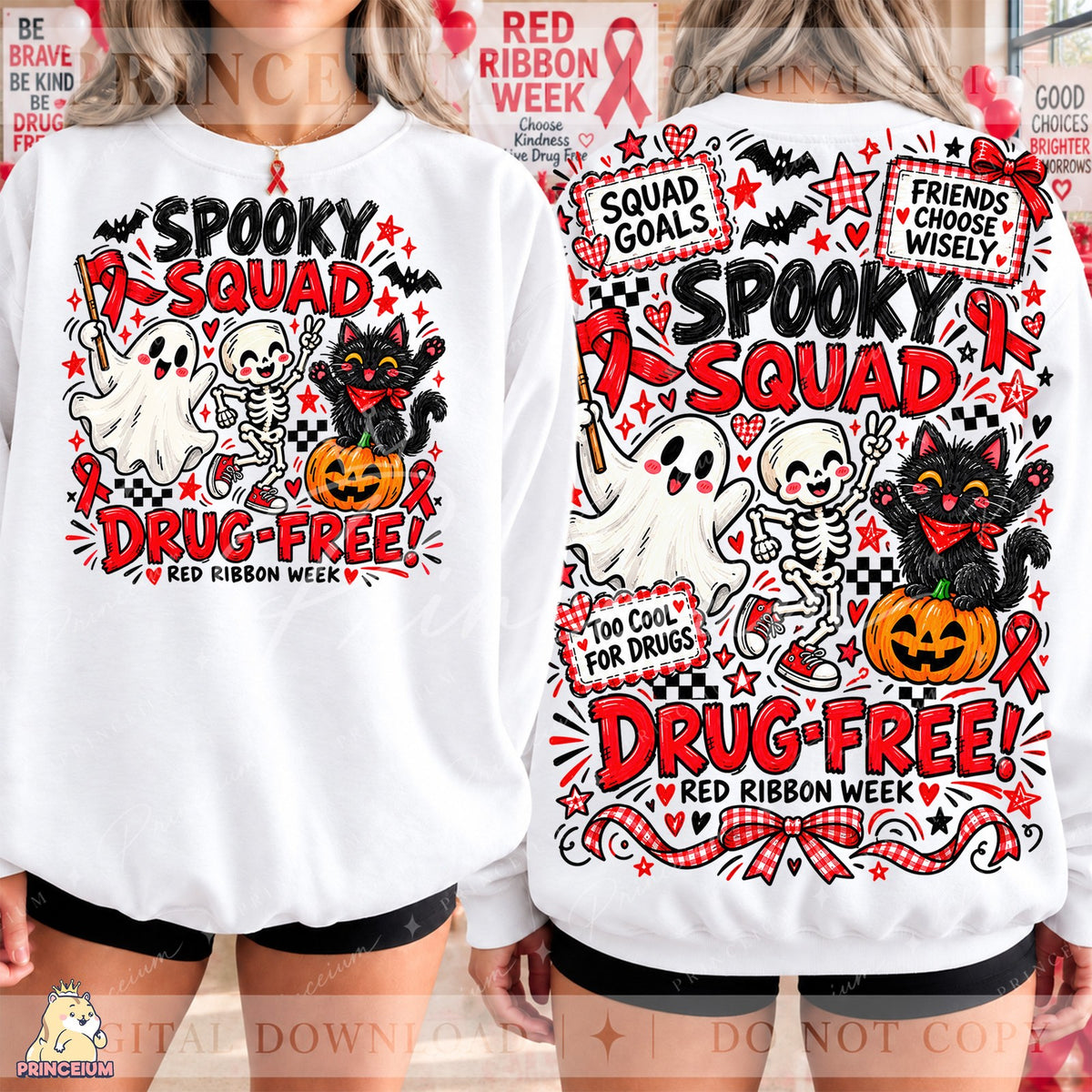 Spooky Squad Drug-Free Front & Back Set
