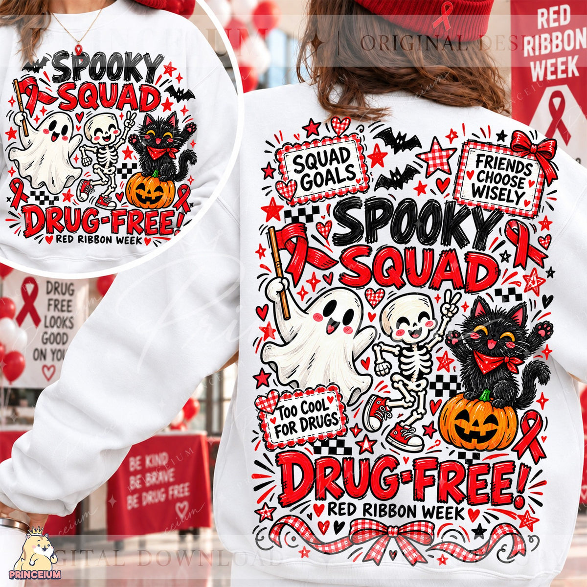 Spooky Squad Drug-Free Front & Back Set