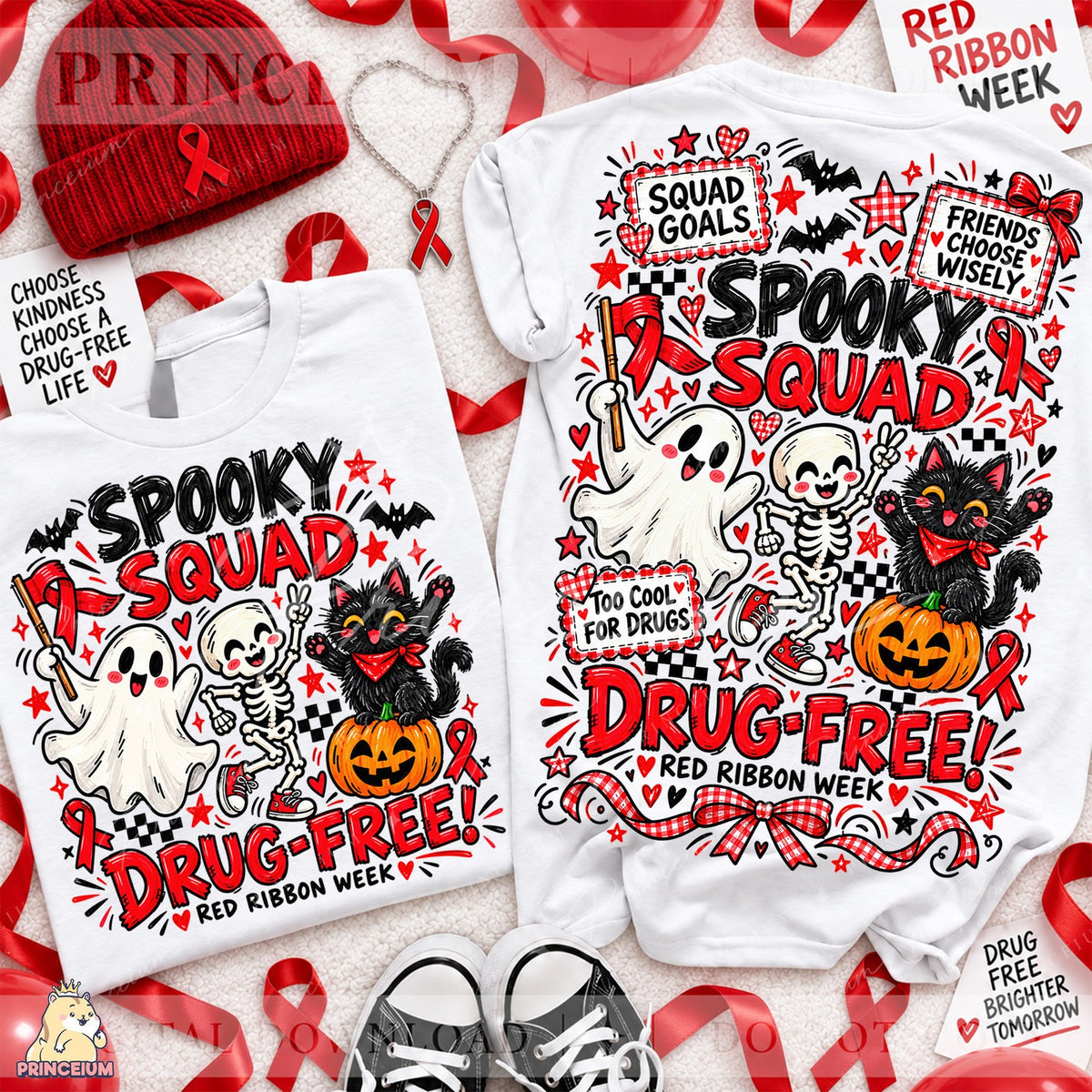 Spooky Squad Drug-Free Front & Back Set