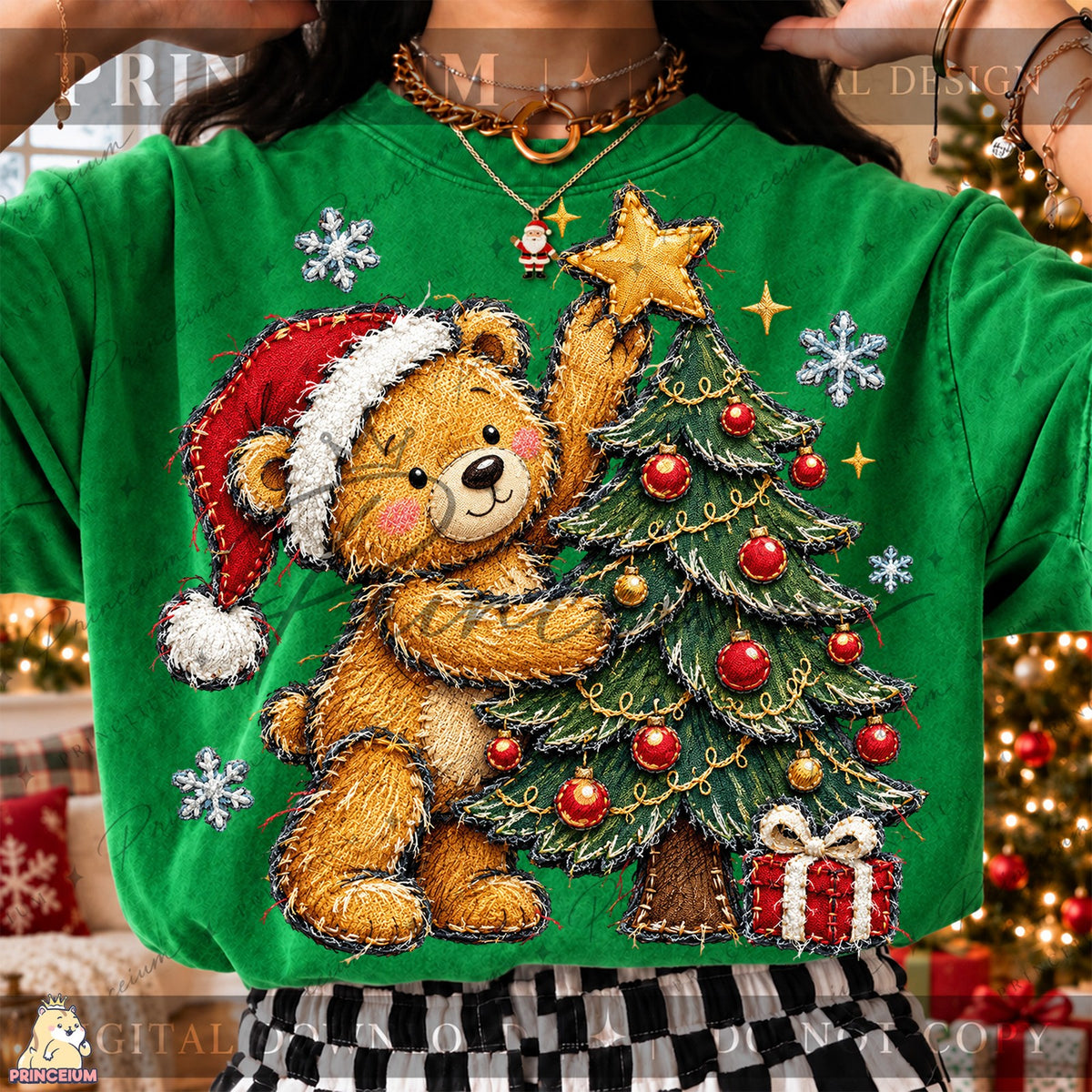 Stitched Teddy Bear Christmas Tree