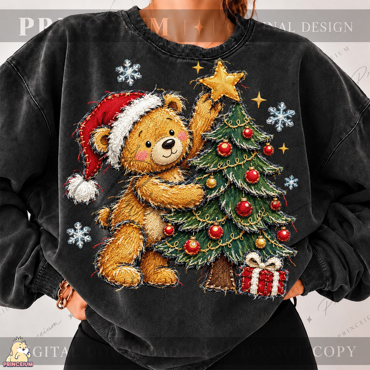 Stitched Teddy Bear Christmas Tree