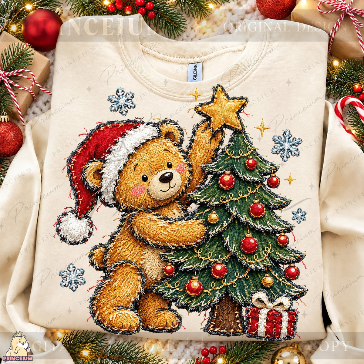 Stitched Teddy Bear Christmas Tree