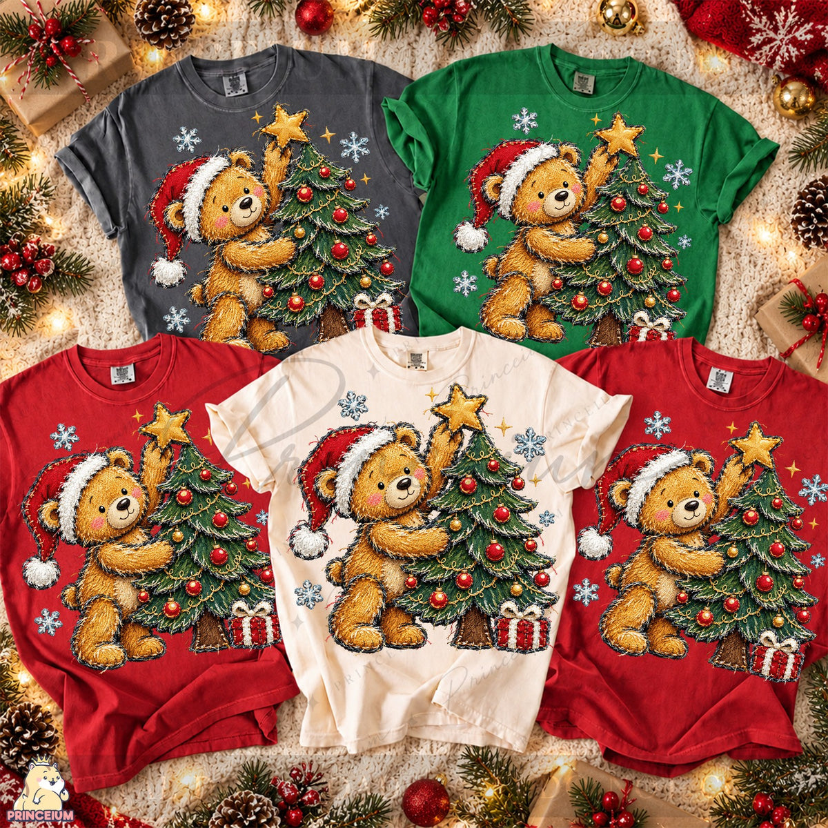 Stitched Teddy Bear Christmas Tree