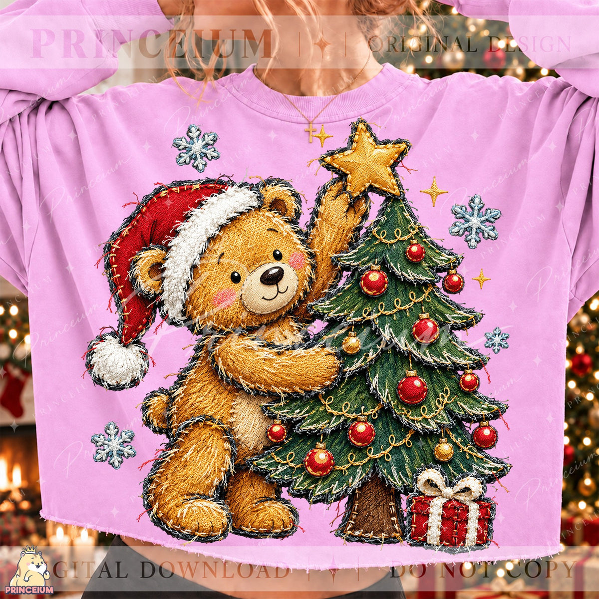 Stitched Teddy Bear Christmas Tree