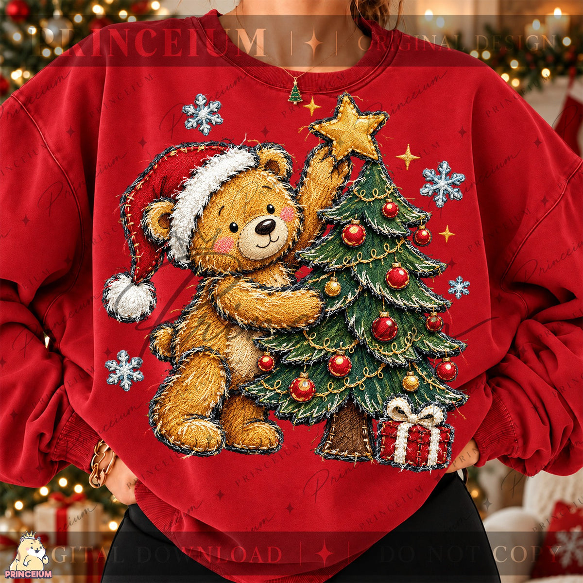 Stitched Teddy Bear Christmas Tree