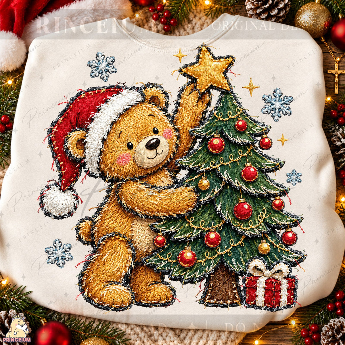 Stitched Teddy Bear Christmas Tree