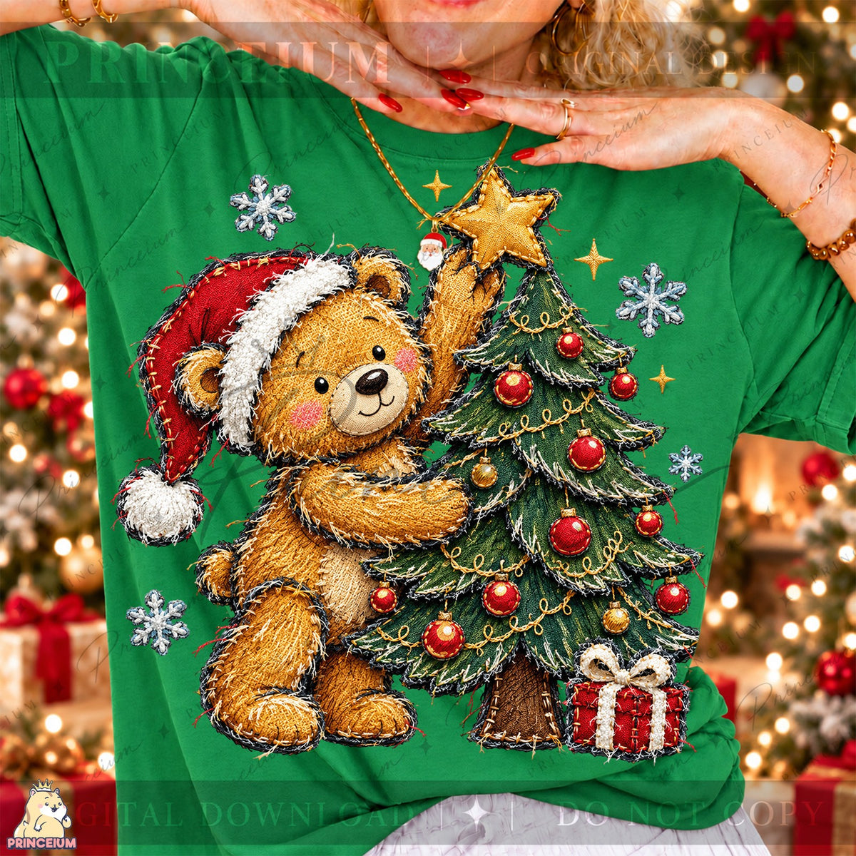 Stitched Teddy Bear Christmas Tree