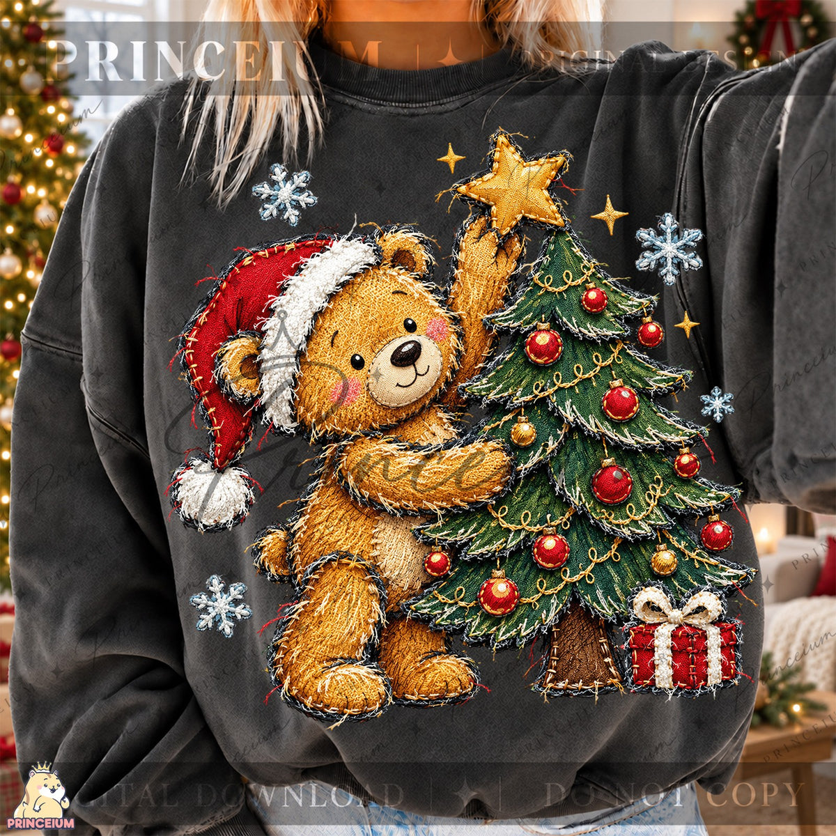Stitched Teddy Bear Christmas Tree