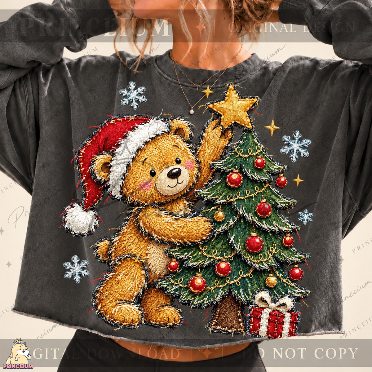 Stitched Teddy Bear Christmas Tree